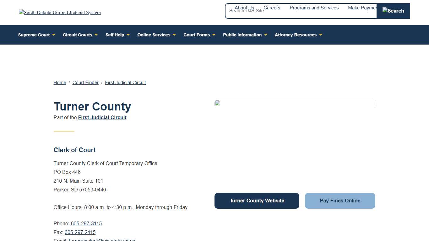 Turner County South Dakota Unified Judicial System SD UJS